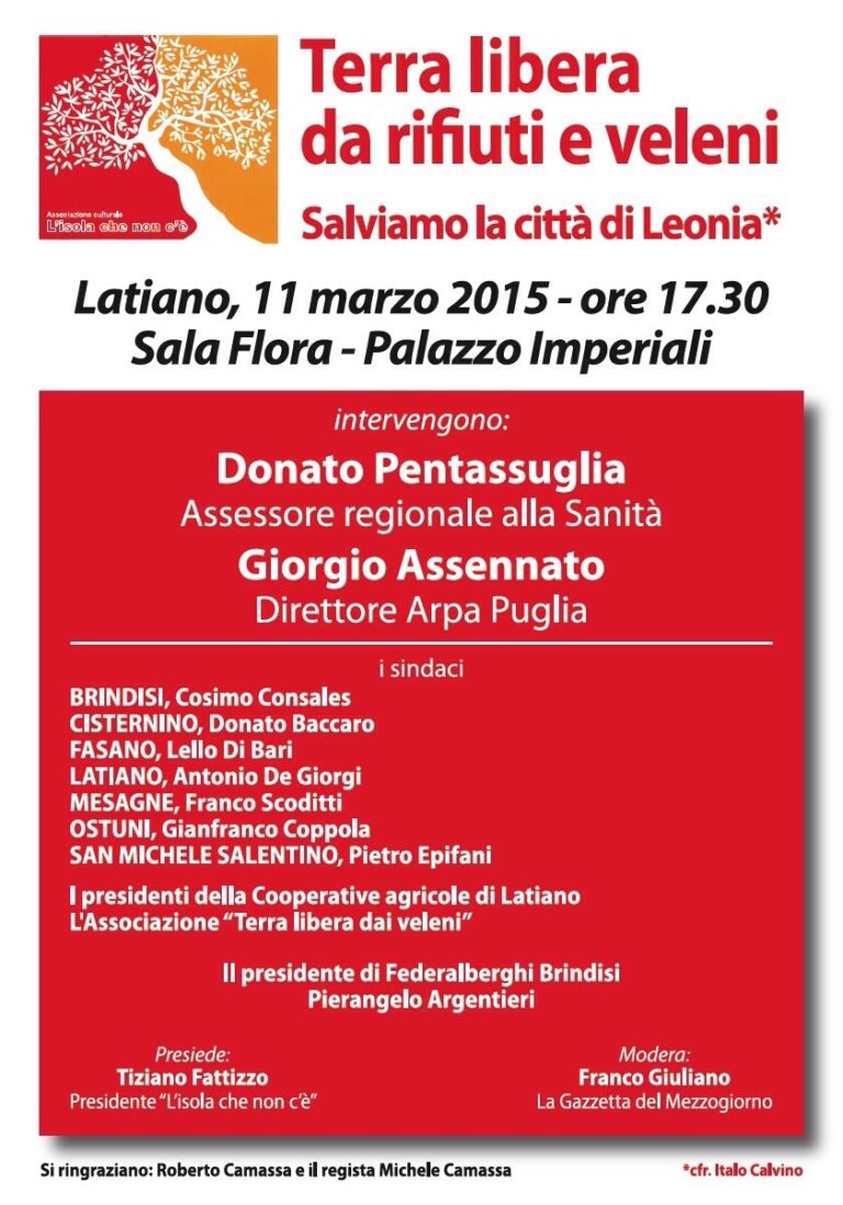 A Latiano un incontro sui rifiuti e pesticidi: a relazionare anche il sindaco di Fasano A Latiano un incontro sui rifiuti e pesticidi: a relazionare anche il sindaco di Fasano - Osservatorio Fasano