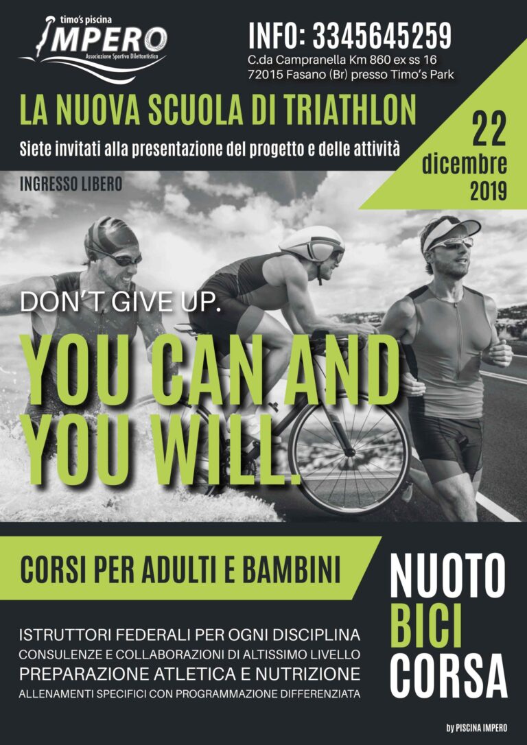 Prima scuola di Triathlon a Fasano VIDEO Prima scuola di Triathlon a Fasano VIDEO - Osservatorio Fasano
