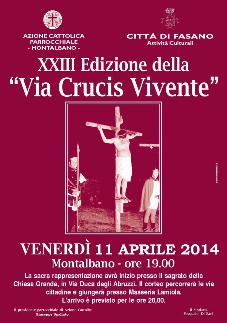 A Montalbano la Via Crucis rappresentata dall’Azione Cattolica parrocchiale A Montalbano la Via Crucis rappresentata dall'Azione Cattolica parrocchiale - Osservatorio Fasano