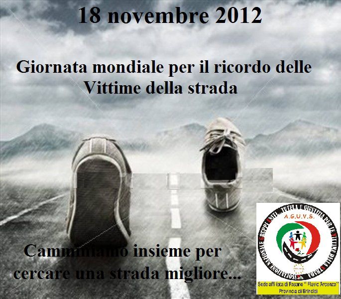 Anche l’Aguvs ‘Flavio Arconzo’ celebra la giornata mondiale per le vittime della strada Anche l'Aguvs 'Flavio Arconzo' celebra la giornata mondiale per le vittime della strada - Osservatorio Fasano