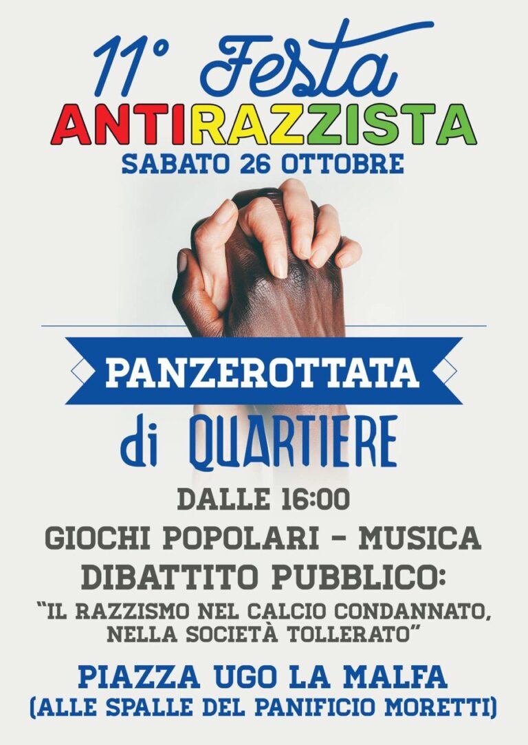 XI Festa Antirazzista e panzerottata di quartiere - Osservatorio Fasano