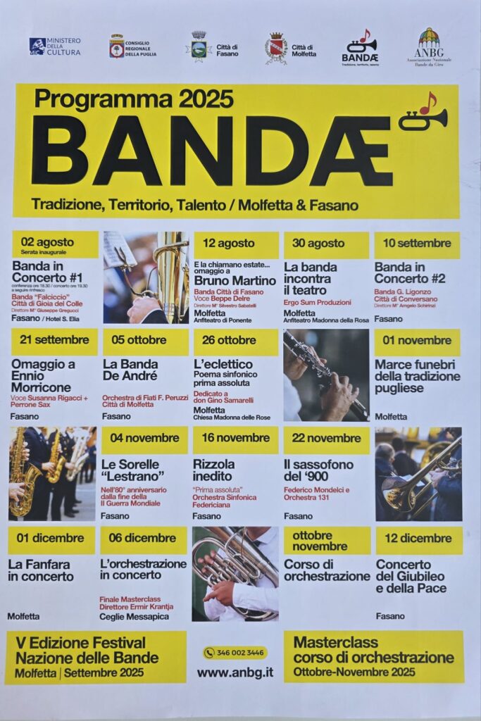 BANDAÆ 2025: un inno alla musica, tradizione e talento tra Molfetta e Fasano - Osservatorio Fasano