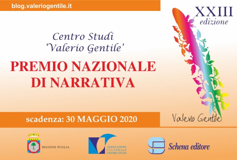 Pubblicato il bando del XXIII Premio Letterario Valerio Gentile Pubblicato il bando del XXIII Premio Letterario Valerio Gentile - Osservatorio Fasano