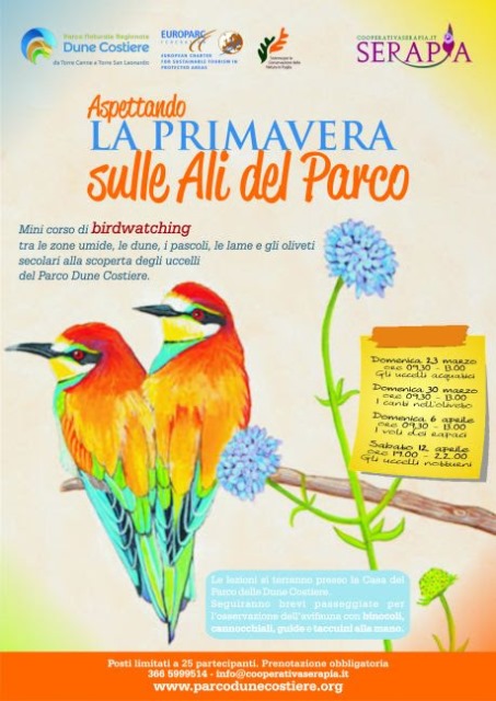 Un corso di ‘birdwatching’ al Parco delle Dune Costiere Un corso di 'birdwatching' al Parco delle Dune Costiere - Osservatorio Fasano
