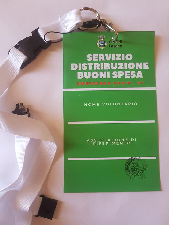 Inizia oggi la distribuzione dei 1203 buoni spesa Inizia oggi la distribuzione dei 1203 buoni spesa - Osservatorio Fasano
