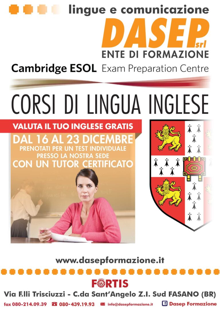 Dal 16 al 23 test gratuiti di lingua inglese Dal 16 al 23 test gratuiti di lingua inglese - Osservatorio Fasano