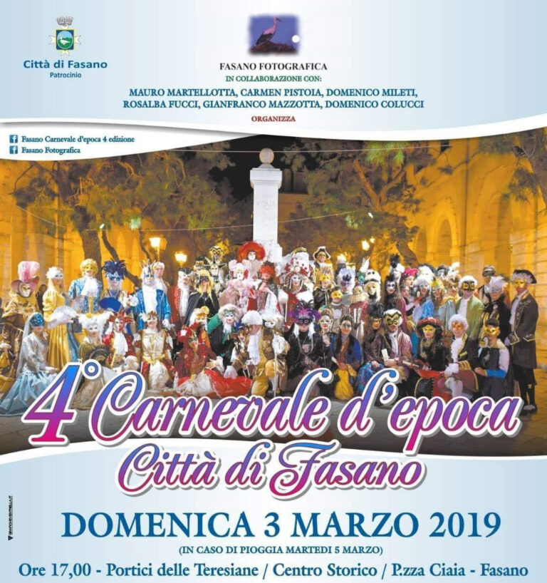 Carnevale: gli appuntamenti di Fasano, Pezze di Greco e Montalbano Carnevale: gli appuntamenti di Fasano, Pezze di Greco e Montalbano - Osservatorio Fasano