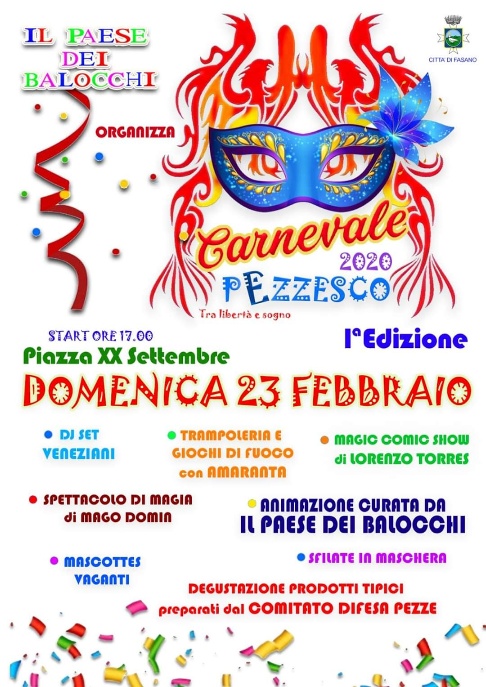 Domani il ‘Carnevale Pezzesco’ Domani il 'Carnevale Pezzesco' - Osservatorio Fasano
