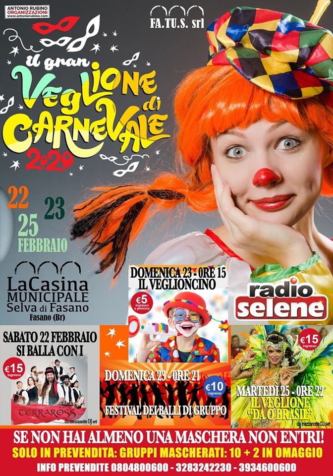 Annullati gli Eventi di Carnevale della Casina Municipale Annullati gli Eventi di Carnevale della Casina Municipale - Osservatorio Fasano