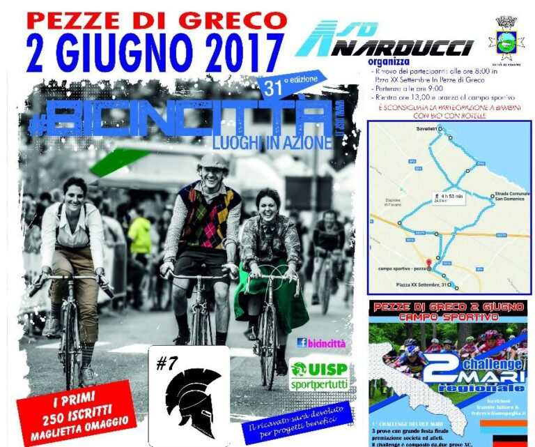 2 giugno sotto il segno della ciclopasseggiata dell’A.S.D. ‘Narducci’ 2 giugno sotto il segno della ciclopasseggiata dell'A.S.D. 'Narducci' - Osservatorio Fasano