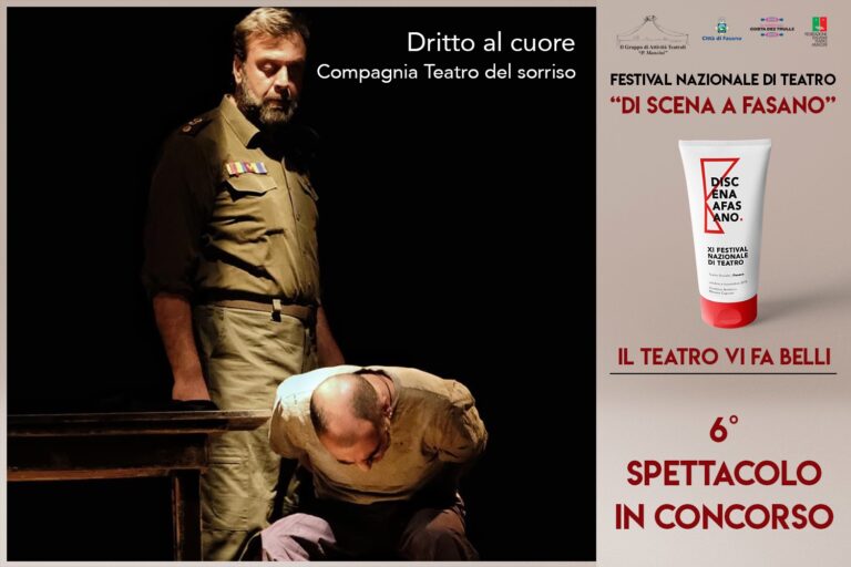 Va ‘Dritto al cuore’ il sesto appuntamento del Festival ‘Di scena a Fasano’ Va 'Dritto al cuore' il sesto appuntamento del Festival 'Di scena a Fasano' - Osservatorio Fasano