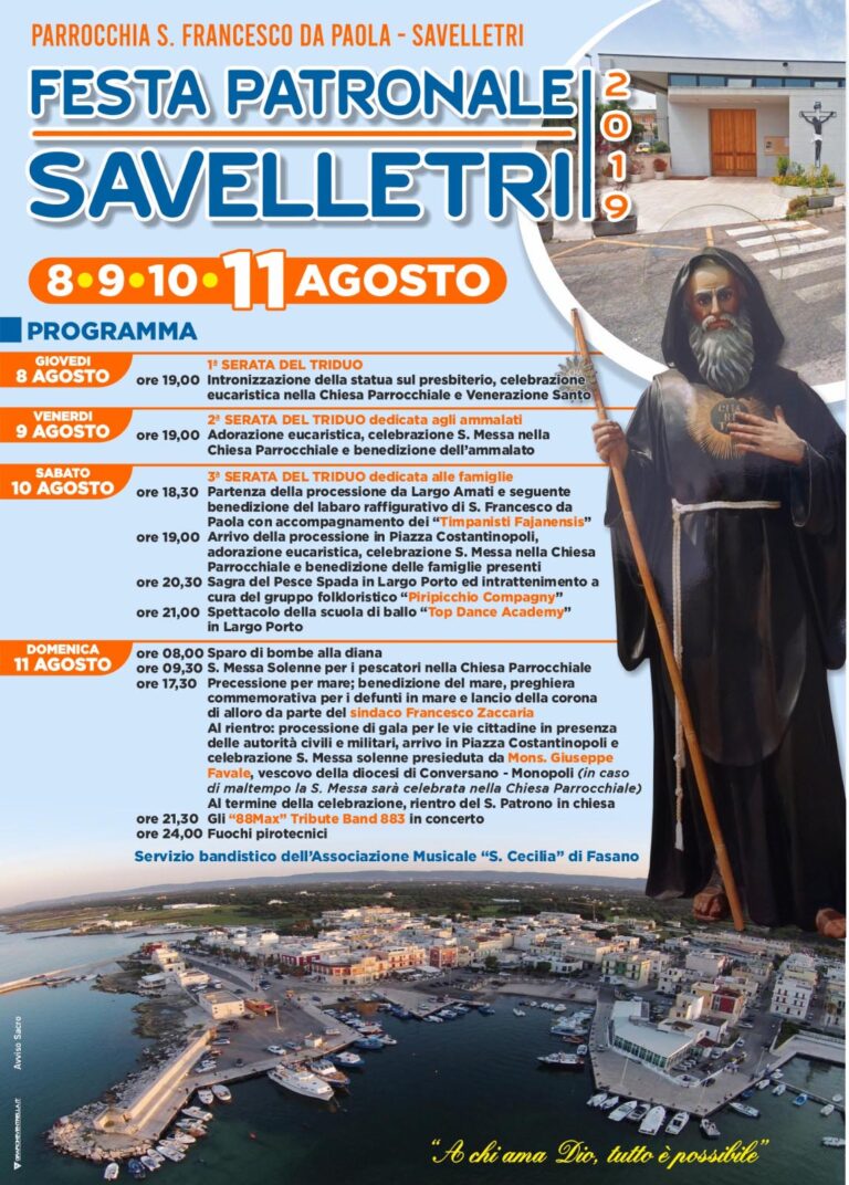 Tutto pronto per la Festa Patronale a Savelletri Tutto pronto per la Festa Patronale a Savelletri - Osservatorio Fasano