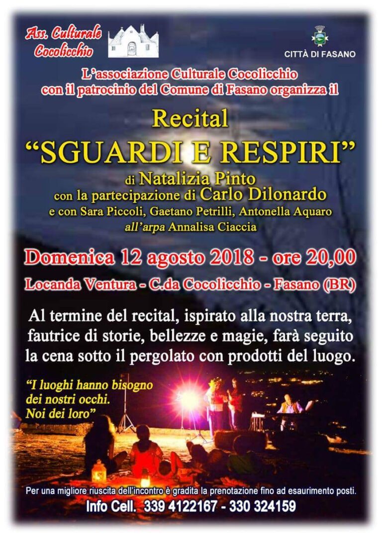 Recital “Sguardi e Respiri” Recital "Sguardi e Respiri" - Osservatorio Fasano