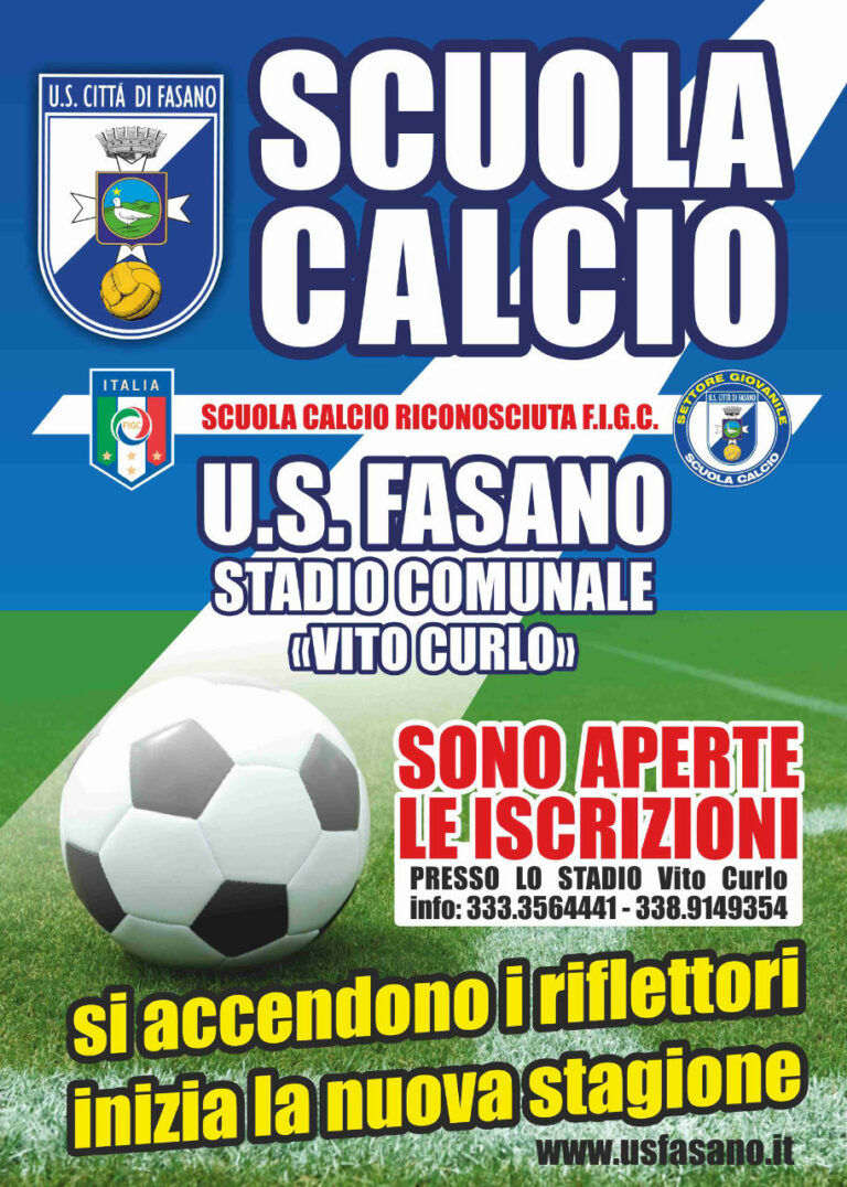 Us Città di Fasano: riparte una nuova stagione della scuola calcio Us Città di Fasano: riparte una nuova stagione della scuola calcio - Osservatorio Fasano