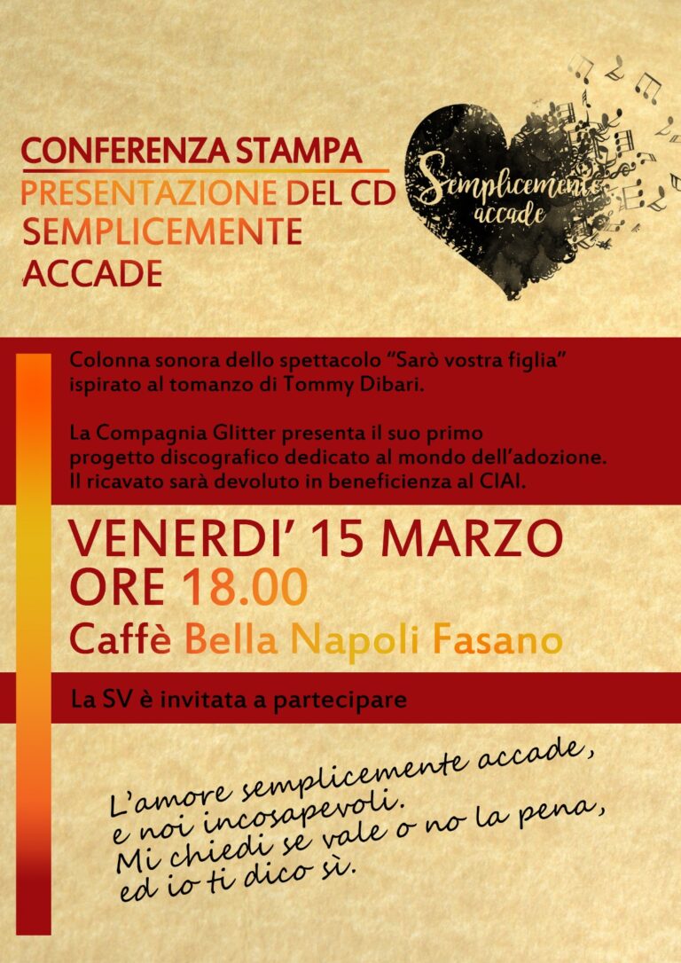 Presentazione del CD ‘Semplicemente accade’ di Glitter Presentazione del CD 'Semplicemente accade' di Glitter - Osservatorio Fasano