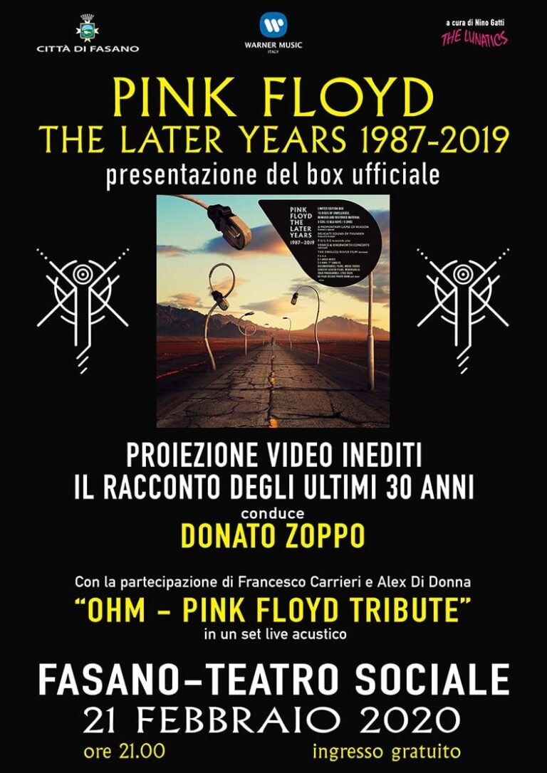 Presentazione del box ufficiale dei Pink Floyd a Fasano VIDEO Presentazione del box ufficiale dei Pink Floyd a Fasano VIDEO - Osservatorio Fasano