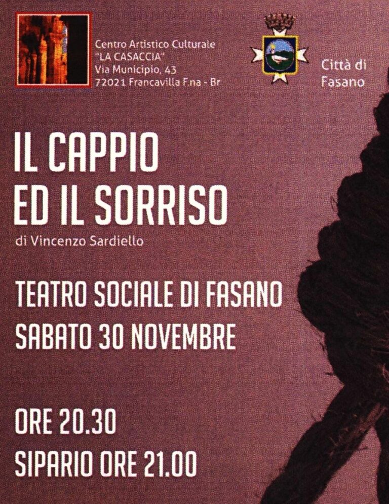 ‘Il cappio e il sorriso’ al Teatro Sociale 'Il cappio e il sorriso' al Teatro Sociale - Osservatorio Fasano