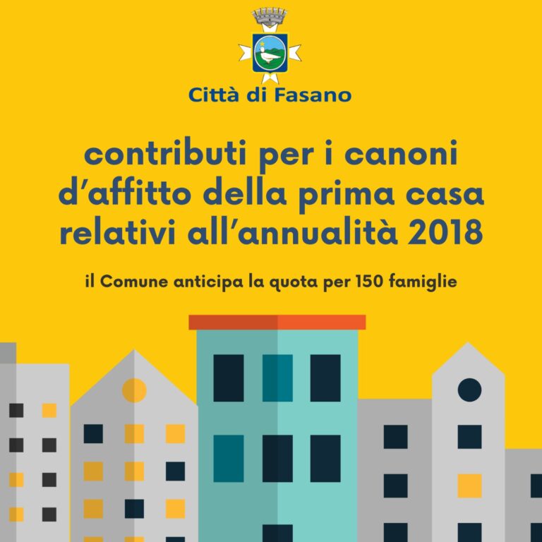In arrivo il 'Contributo canoni d'affitto della prima casa 2018' - Osservatorio Fasano