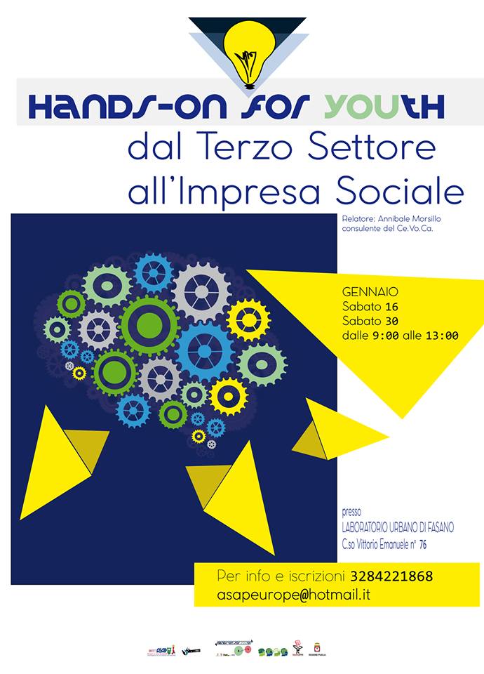 L’Asap Europe di Fasano organizza un corso di formazione sul terzo settore L'Asap Europe di Fasano organizza un corso di formazione sul terzo settore - Osservatorio Fasano