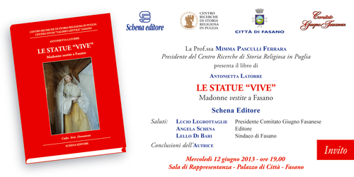 Si presenta il volume ‘Le statue vive’ di Antonietta Latorre Si presenta il volume 'Le statue vive' di Antonietta Latorre - Osservatorio Fasano