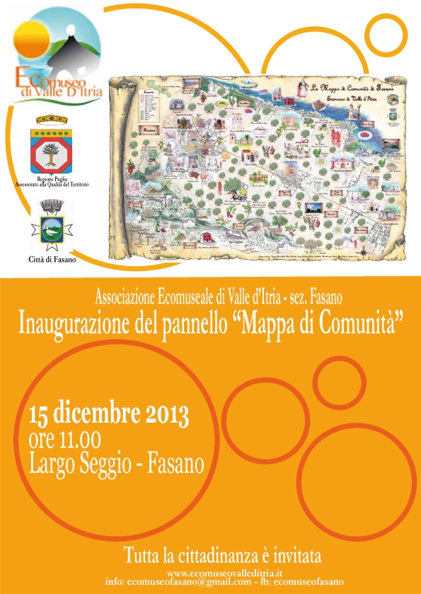 La Mappa di Comunità di Fasano posizionata nel centro storico La Mappa di Comunità di Fasano posizionata nel centro storico - Osservatorio Fasano