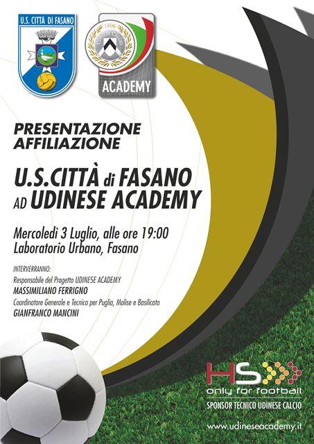 Affiliazione dell’Us Città di Fasano all’Udinese Academy: ecco la presentazione ufficiale Affiliazione dell'Us Città di Fasano all'Udinese Academy: ecco la presentazione ufficiale - Osservatorio Fasano