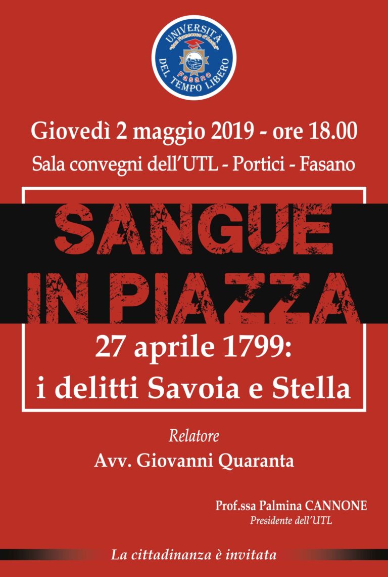 L’UTL e L’Amministrazione commemorano Anna Teresa Stella a 220 anni dall’uccisione L'UTL e L'Amministrazione commemorano Anna Teresa Stella a 220 anni dall'uccisione - Osservatorio Fasano