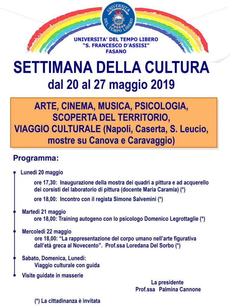 Settimana della Cultura all'Università del Tempo Libero - Osservatorio Fasano