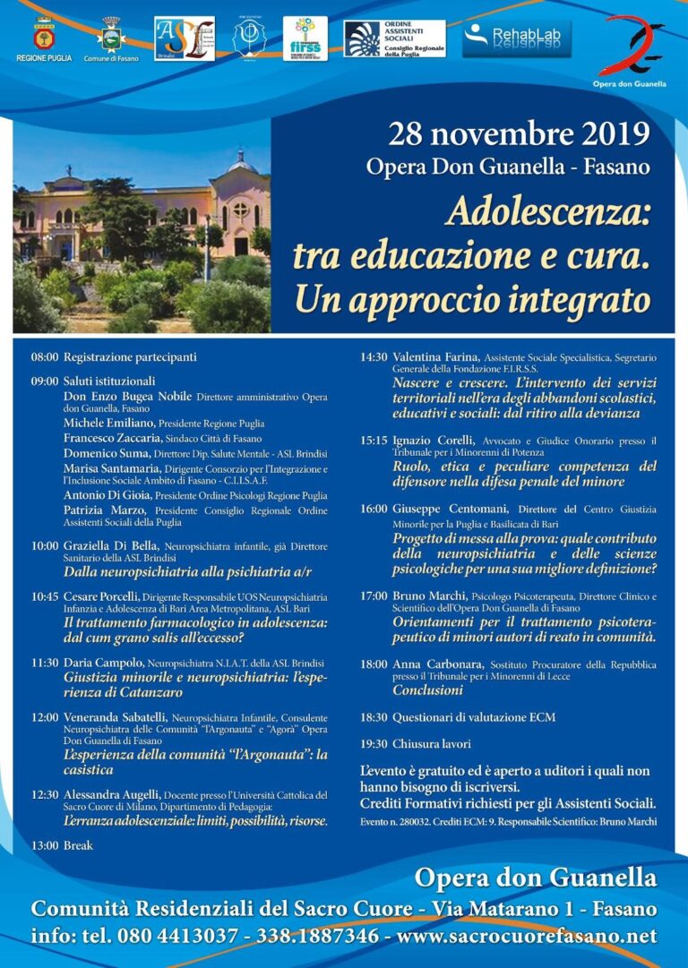 Adolescenza: Tra educazione e cura. Un approccio integrato - Osservatorio Fasano