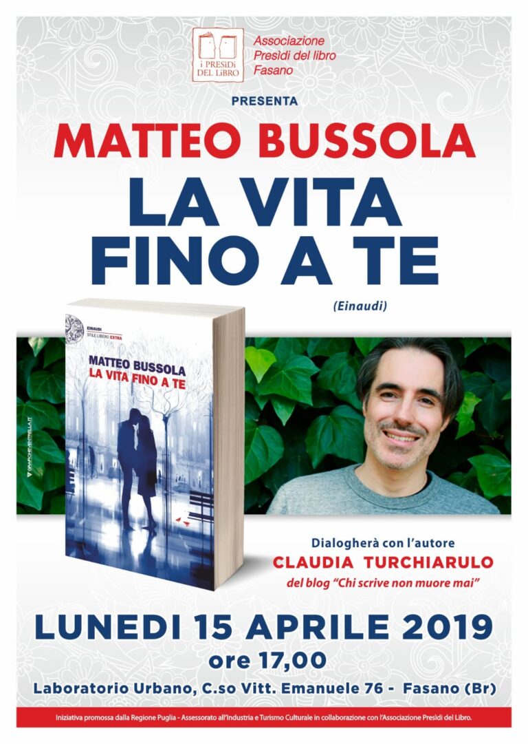 'La vita fino a te' di Matteo Bussola a Fasano - Osservatorio Fasano