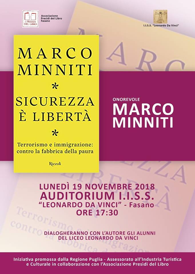 Marco Minniti a Fasano per la presentazione del suo nuovo libro Marco Minniti a Fasano per la presentazione del suo nuovo libro - Osservatorio Fasano
