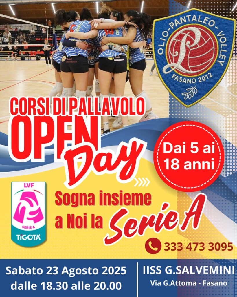 Sogna la Serie A con l'Open Day della Olio Pantaleo Volley Fasano - Osservatorio Fasano