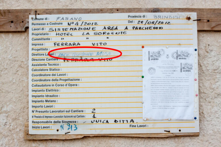 Lavori hotel 'La Sorgente': l'architetto Giovanni Musa dichiara di non essere il Direttore dei Lavori - Osservatorio Fasano