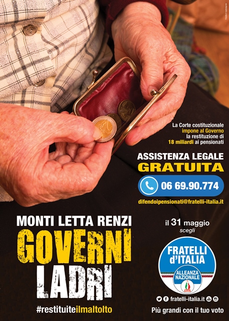 ‘Restituite il maltolto’: campagna sociale indetta da Fratelli d’Italia di Fasano 'Restituite il maltolto': campagna sociale indetta da Fratelli d'Italia di Fasano - Osservatorio Fasano