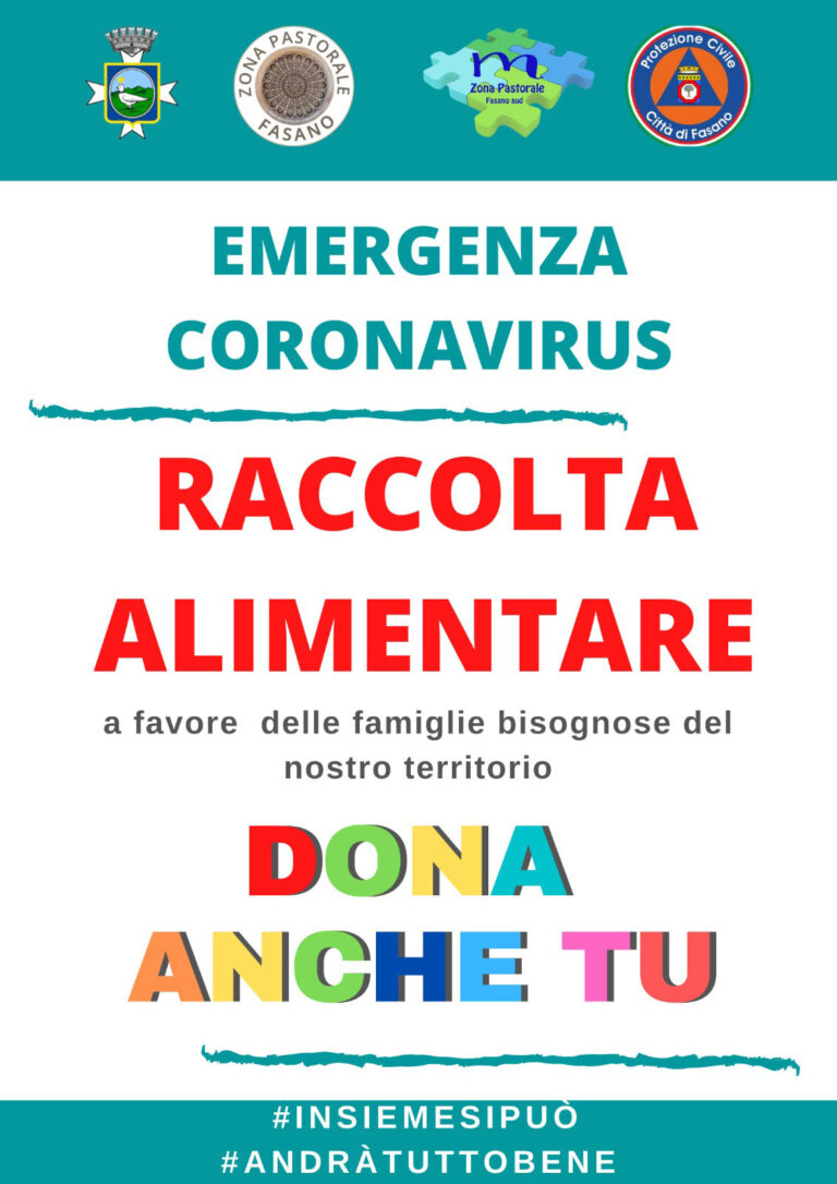 Raccolta alimentare per le famiglie bisognose - Osservatorio Fasano