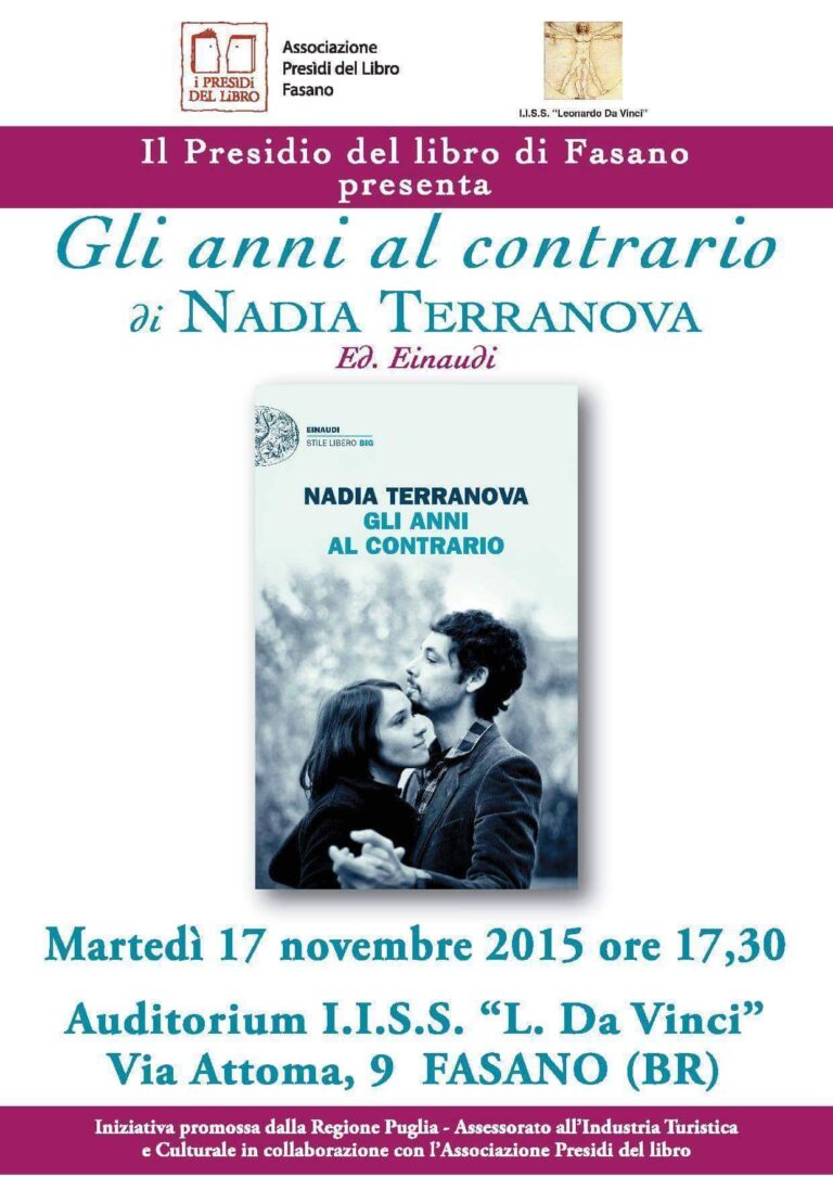 I Presìdi del Libro di Fasano ospitano la scrittrice Nadia Terranova I Presìdi del Libro di Fasano ospitano la scrittrice Nadia Terranova - Osservatorio Fasano