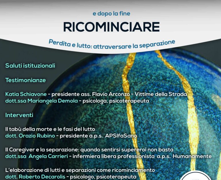 e dopo la fine.. RICOMINCIARE e dopo la fine.. RICOMINCIARE - Osservatorio Fasano