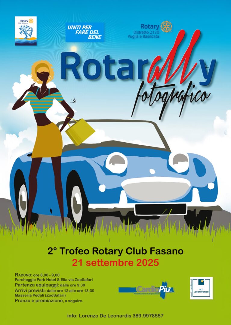 Il Rotarally Fotografico del Rotary Club di Fasano: un viaggio tra bellezza e solidarietà Il Rotarally Fotografico del Rotary Club di Fasano: un viaggio tra bellezza e solidarietà - Osservatorio Fasano