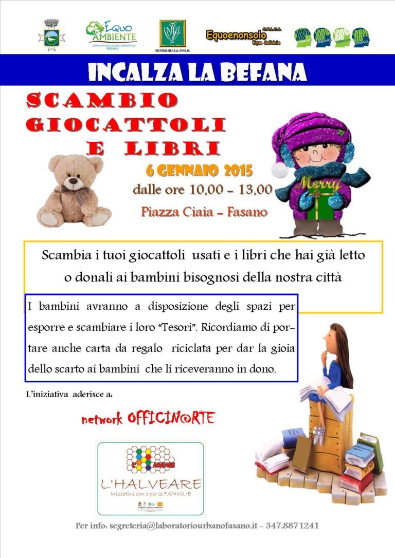 A Fasano la seconda edizione di 'Raccolta e scambio di giocattoli e libri' - Osservatorio Fasano