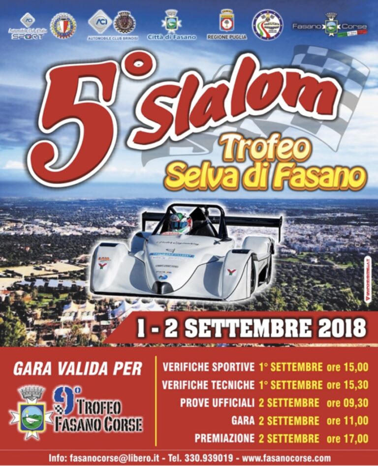 5 Slalom “Trofeo Selva di Fasano” 5 Slalom "Trofeo Selva di Fasano" - Osservatorio Fasano