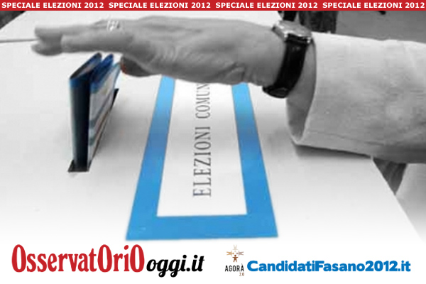 Si vota per il ballottaggio: Osservatoriooggi.it e www.candidatifasano2012.it vi ripropongono la diretta dello spoglio Si vota per il ballottaggio: Osservatoriooggi.it e www.candidatifasano2012.it vi ripropongono la diretta dello spoglio - Osservatorio Fasano