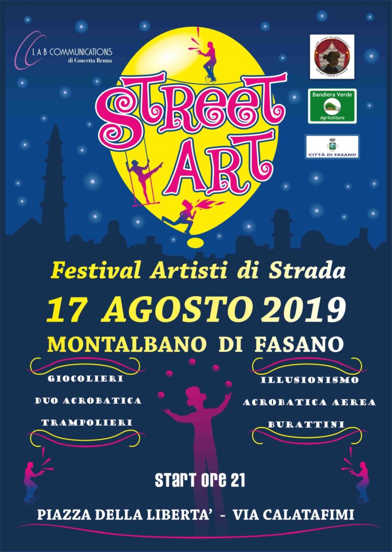 Il 17 agosto il Festival degli artisti di strada a Montalbano Il 17 agosto il Festival degli artisti di strada a Montalbano - Osservatorio Fasano