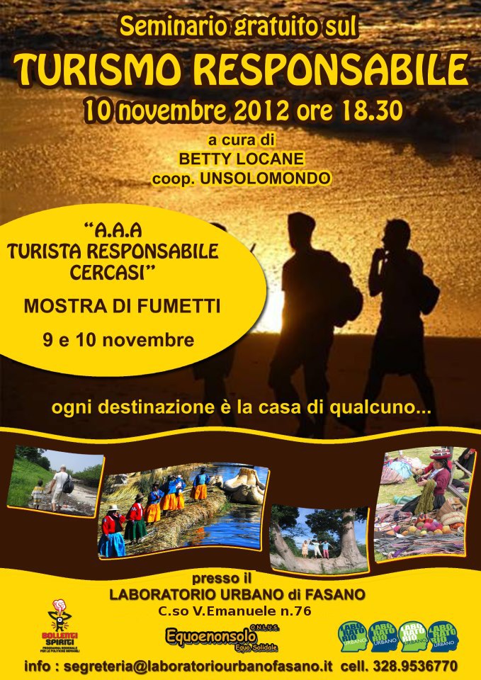Seminario gratuito sul turismo sostenibile Seminario gratuito sul turismo sostenibile - Osservatorio Fasano