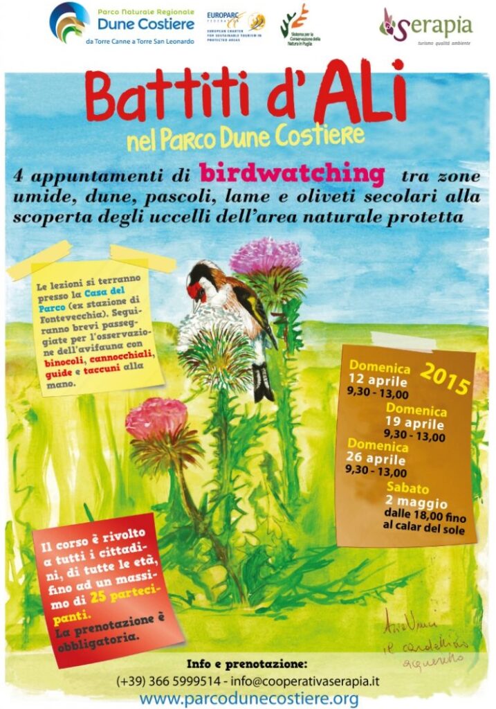 Corso per il riconoscimento dell'avifauna nel Parco delle Dune Costiere - Osservatorio Fasano