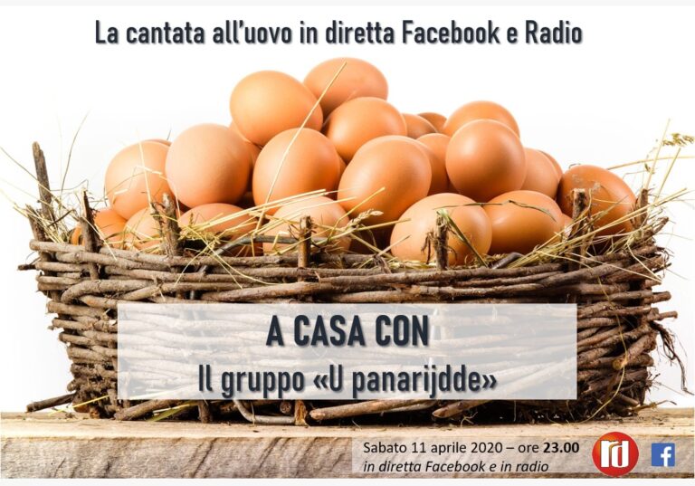 Il tradizionale 'Canto all'uovo' arriva in diretta sulla pagina Facebook e sulle frequenze di Radio Diaconia InBlu - Osservatorio Fasano