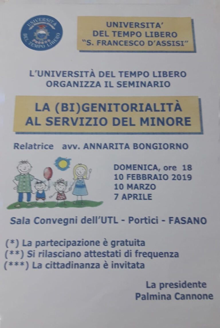 La (Bi)genitorialità al servizio del minore La (Bi)genitorialità al servizio del minore - Osservatorio Fasano