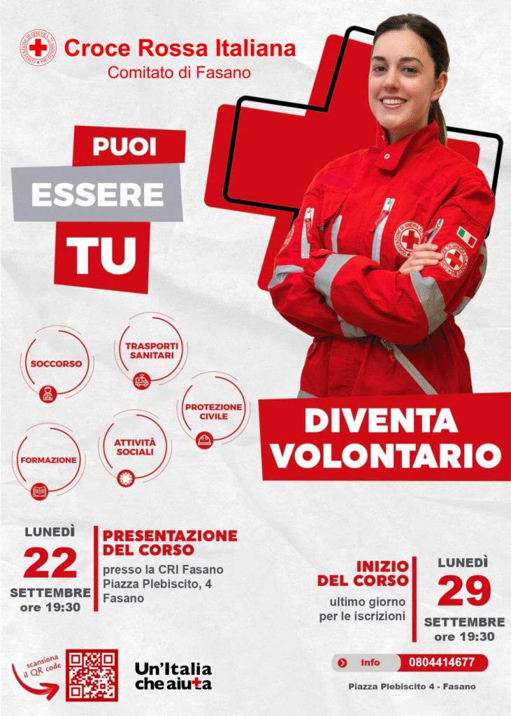 Diventa Volontario della Croce Rossa - Osservatorio Fasano