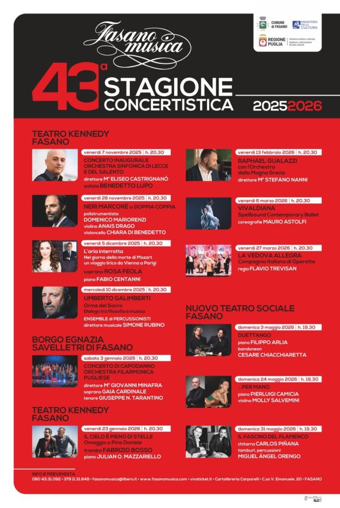 La 43ª stagione di Fasanomusica: un'armonia tra tradizione e innovazione - Osservatorio Fasano