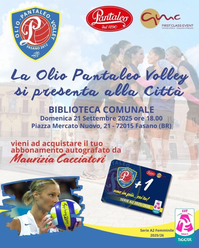 L'Olio Pantaleo Volley si presenta alla città con una madrina d'eccezione - Osservatorio Fasano