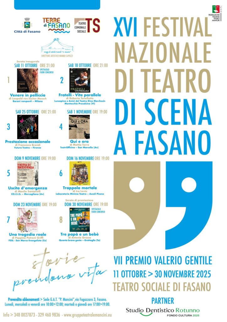 Presentato il cartellone della XVI edizione del Festival nazionale di Teatro "Di scena a Fasano" - Osservatorio Fasano
